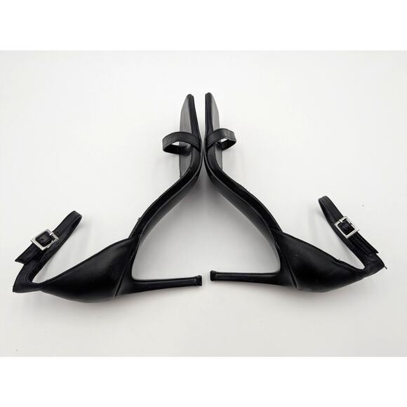 Steve Madden Piked Ankle Strap Stiletto Heel Sandal Women's Black Size US8M EU39 - Picture 5 of 11